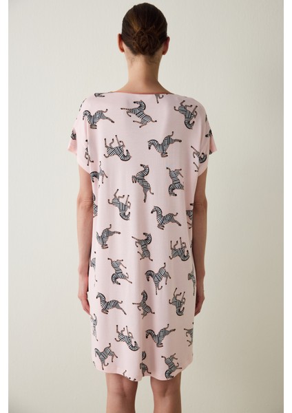 Aging Açık Pembe Collagen V Yaka Kısa Kollu Gecelik fırsatları