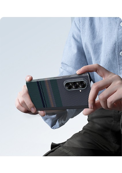 Galaxy Z Fold 7 Uyumlu Kılıf M-Safe Şarj Özellikli Karbon Fiber Benks Aurora Armorair Kevlar Yeşil indirimleri