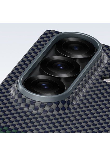 Galaxy Z Fold 7 Uyumlu Kılıf M-Safe Şarj Özellikli Karbon Fiber Benks Aurora Armorair Kevlar Yeşil