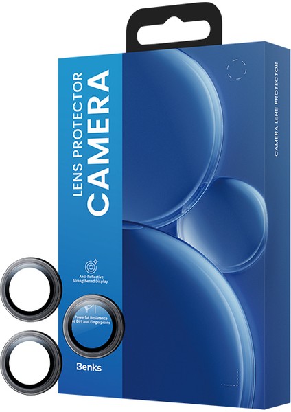 iPhone 17 Uyumlu Benks Dr Safir Kamera Lens Koruyucu Siyah modelleri