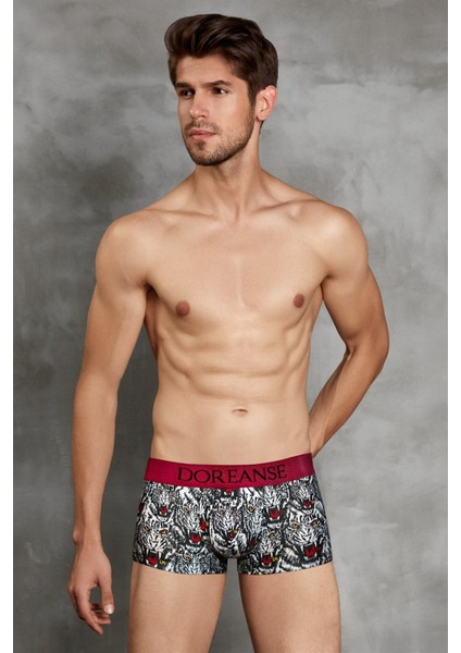 Erkek Modal Çok Renkli Baskılı Torbalı Mini Paça Boxer 1712