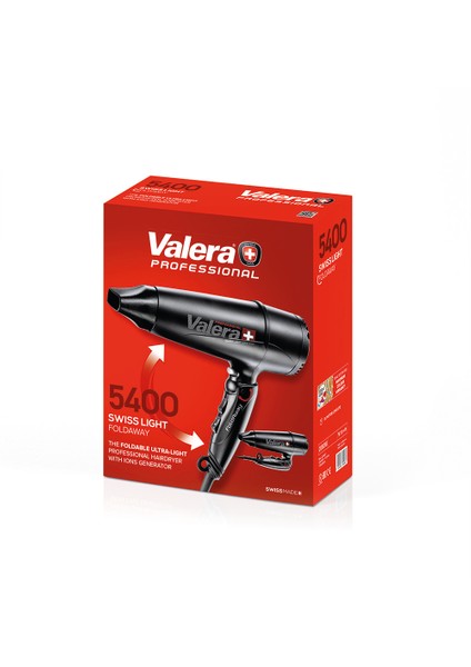 Black Swiss Light 5400 Iyonlaştırıcılı Hava Yoğunlaştırıcılı Ultra Sessiz Katlanabilir Profesyonel Saç Kurutma Makinesi 1800 W Siyah indirimleri