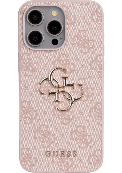 iPhone 14 Pro Max Uyumlu Kılıf Guess Lisanslı 4g Büyük Metal Logolu Askılı Kapak Pembe modelleri