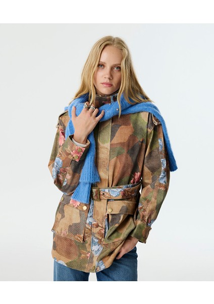 Çiçek Baskılı Pardösü TW6250011016003