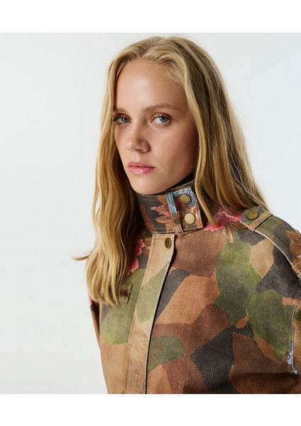 Çiçek Baskılı Pardösü TW6250011016003 fırsatları