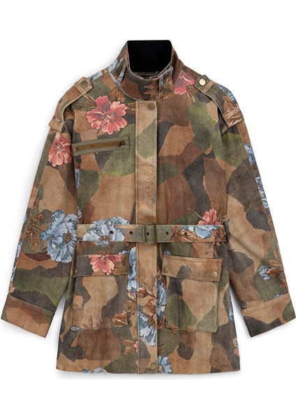 Çiçek Baskılı Pardösü TW6250011016003 indirimleri