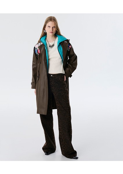 Çift Parça Görünüm Patch'li Trençkot TW6250011019074