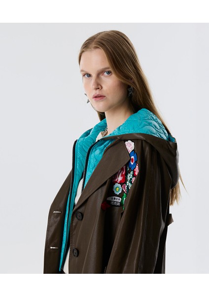 Çift Parça Görünüm Patch'li Trençkot TW6250011019074 fiyatları