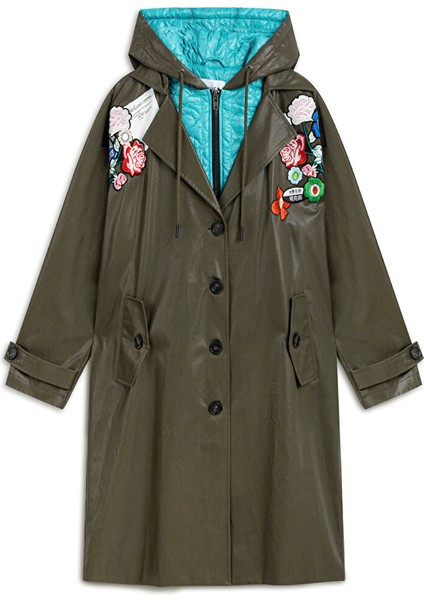 Çift Parça Görünüm Patch'li Trençkot TW6250011019074 indirimleri