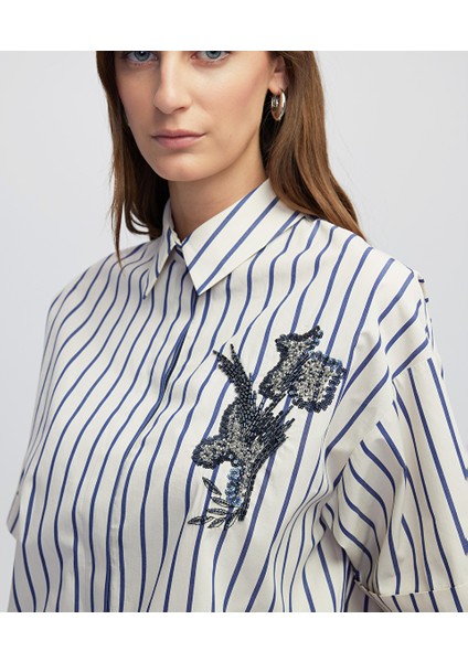 Işlemeli Çizgi Desen Gömlek IW6250025095015 fiyatları