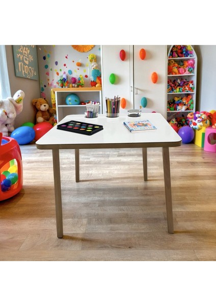 Ahşap Mdf Yaz Sil Yüzey 1 Adet Çocuk Aktivite Etkinlik Masası Kalemlik ve Bardak Hazneli fiyatları