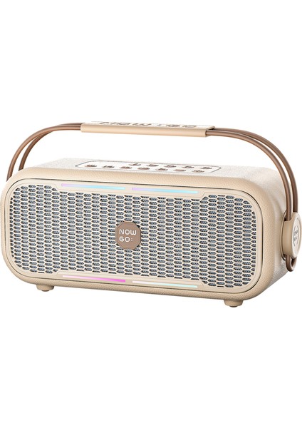 Nowgo C2 60W Bluetooth Hoparlör Rgb Ipx4 Taşınabilir Karaoke Sistemi Bej