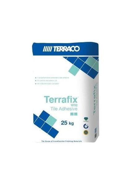 Terrafix W32 Flex Granit Seramik Yapıştırma Beyaz 25 kg C2TES1
