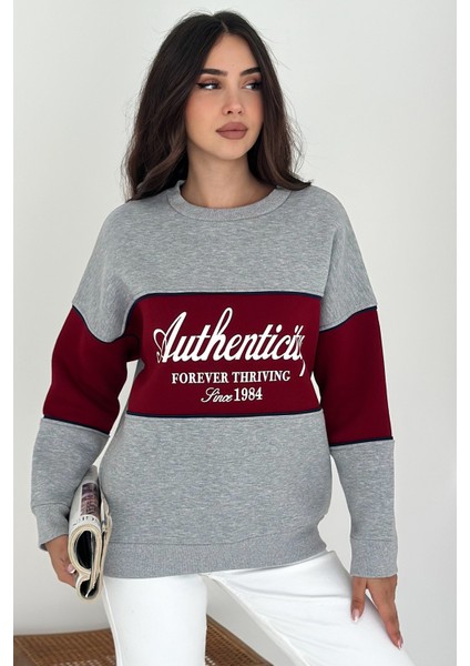 “authenticity” Baskılı Renk Bloklu Sweatshirt – Sokak Ruhunu Yansıt fiyatları