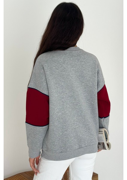 “authenticity” Baskılı Renk Bloklu Sweatshirt – Sokak Ruhunu Yansıt