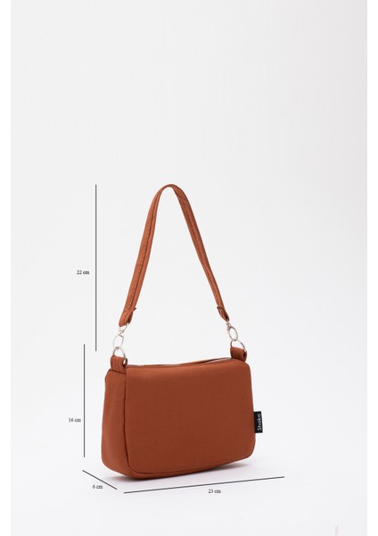 Kiremit U16 Kanvas Kumaş ,Tek Bölmeli ,Fermuarlı ,Astarlı, Baget Model El, Kol Ve Omuz Çantası fiyatları