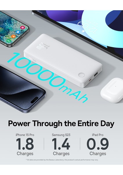 Airpow Lite Power 10.000MAH 15W Powerbank - Beyaz