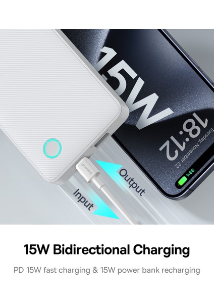 Airpow Lite Power 10.000MAH 15W Powerbank - Beyaz