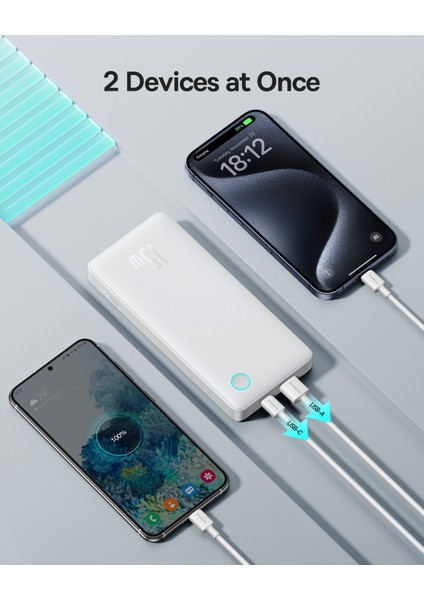 Airpow Lite Power 10.000MAH 15W Powerbank - Beyaz