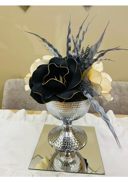 Lüks Gümüş Vazo Eva Aranjman 4 Adet(AYNA DAHİL DEĞİLDİR.)
