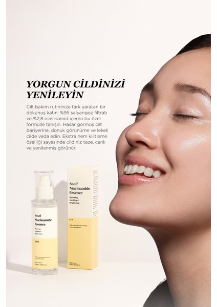 Snail Niacinamide Essence 100ML, Salyangoz Özlü Aydınlanma, Leke Karşıtı ve Cilt Onarıcı Yüz Serumu indirimleri