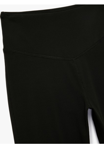 Yüksek Bel Dikiş Detaylı Interlok Slim Fit Ispanyol Paça Spor Tayt modelleri