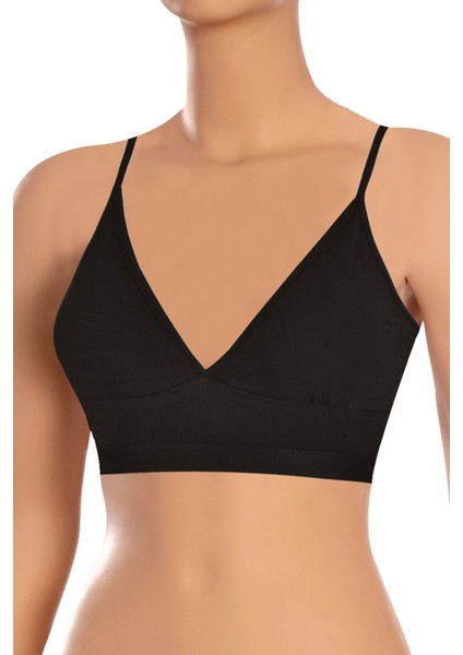 Kadın Sütyen Pedsiz V Yaka Büstiyer (%96 Pamuk - %4 Elastan)