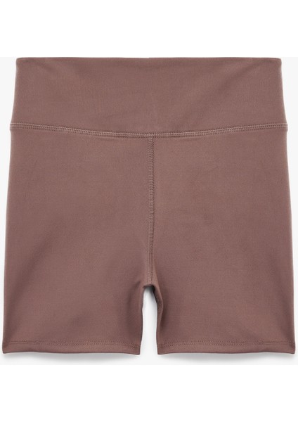 Dikiş Detaylı Interlok Slim Fit Yüksek Bel Biker Spor Tayt