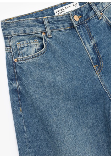 Pamuklu Loose Fit Düz Kalıp Jean Pantolon - Loose Straight Fit Jean modelleri