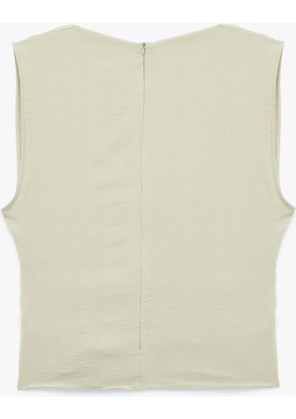 Aerobin Kumaş Kolsuz Degaje Yaka Kemer Detaylı Bluz fiyatları