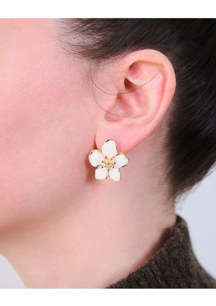 Altın Kaplama Beyaz Sakura Çiçeği Küpe fiyatları