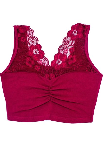 Kadın Sütyen Büzgülü Dantelli Büstiyer (%96 Pamuk - %4 Elastan) modelleri