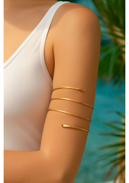 Gold 3 Sıralı Pazu Bandı Üst Kol Bilekliği Ayarlanabilir modelleri