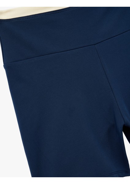 Şerit Detaylı Yüksek Bel Biker Spor Tayt modelleri