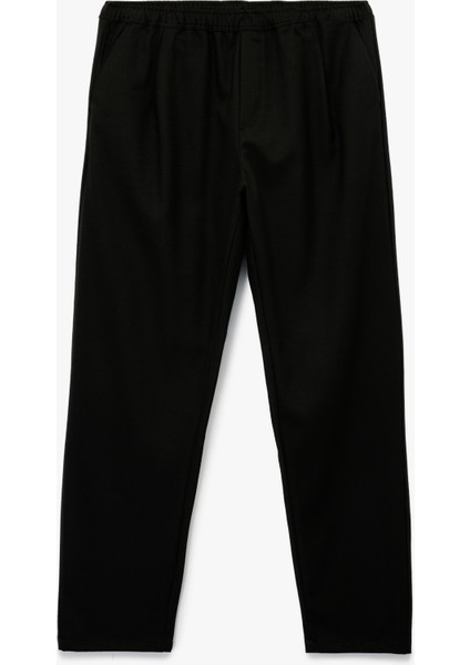 Cep Detaylı Viskon Karışımlı Beli Lastikli Pantolon