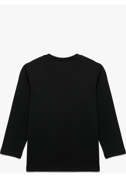 Pamuklu Uzun Kollu Bisiklet Yaka Robot Baskılı Tişört fiyatları