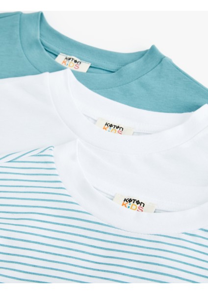 Bisiklet Yaka Uzun Kollu 3'lü Tişört Seti