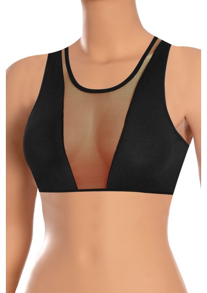 Kadın Sütyen Tüllü Pedsiz Büstiyer (%96 Pamuk - %4 Elastan)