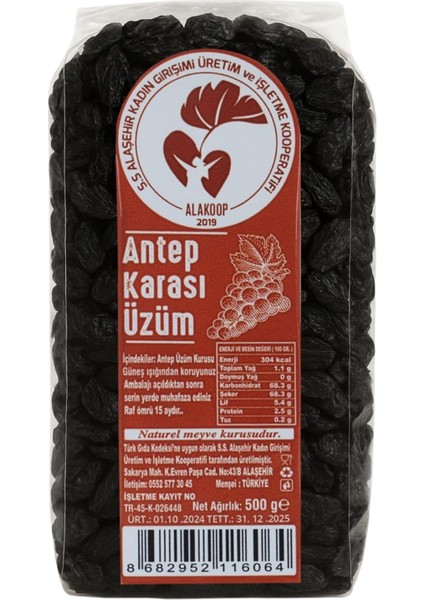 Antep Karası (Çekirdekli) Siyah Kuru Üzüm(500GR)