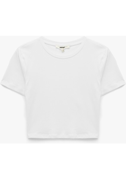 Pamuklu Slim Fit Kısa Kollu Bisiklet Yaka Tişört