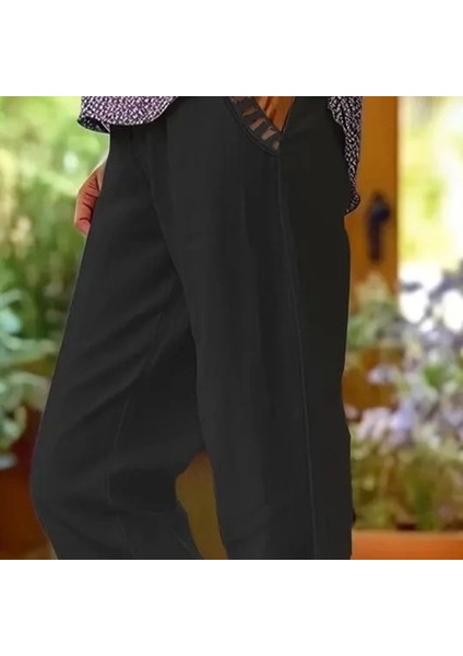 Kadın Beli Lastikli Bağcıklı Cep ve Pantolon Ucu Güpür Detaylı Pantolon fiyatları
