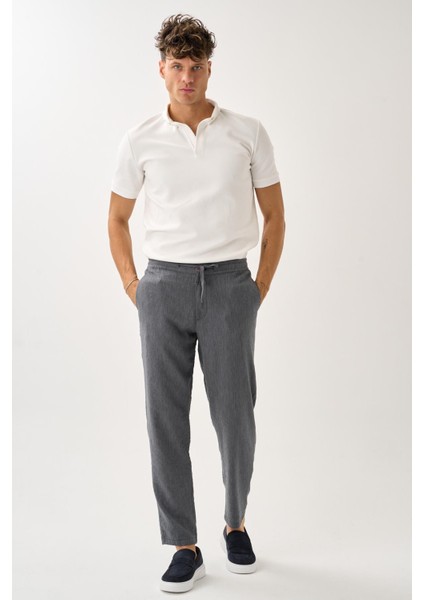 Smart Casual Dokulu Pantolon