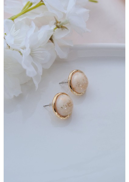 Vintage Taşlı Yuvarlak Küpe modelleri