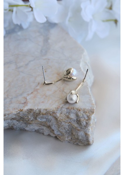 Gümüş Kaplama Lale Şekilli Incili Küpe fiyatları