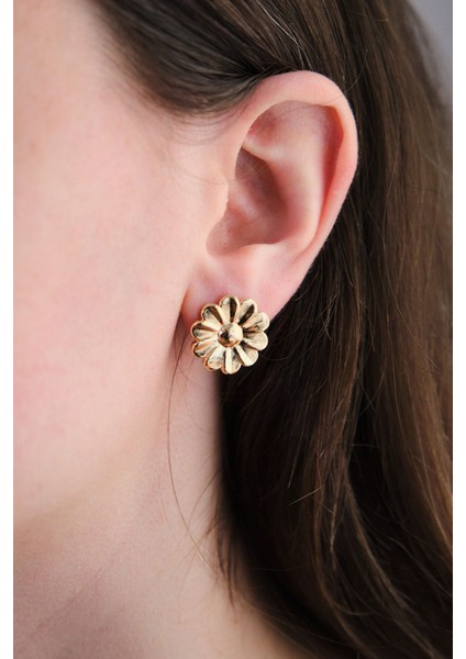 Gold Mini Papatya Küpe modelleri