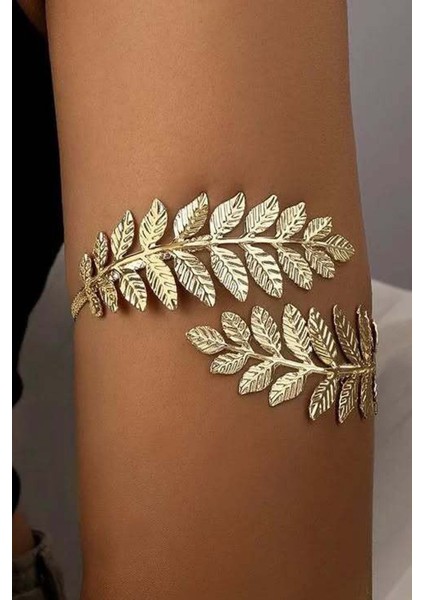 Gold Yaprak Desenli Pazu Bandı Üst Kol Bilekliği Ayarlanabilir modelleri