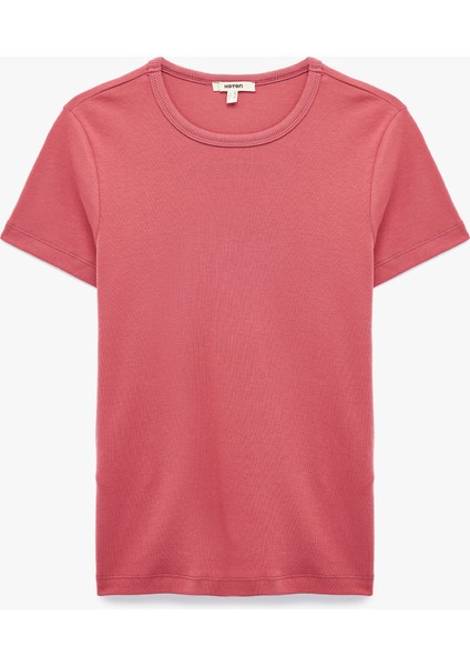 Pamuklu Kısa Kollu Bisiklet Yaka Basic Tişört modelleri