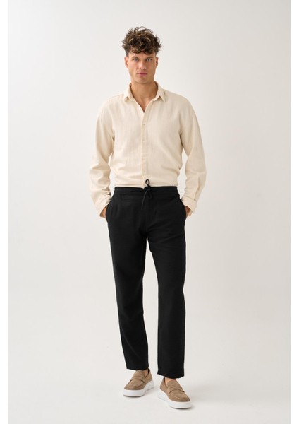 Smart Casual Dokulu Pantolon