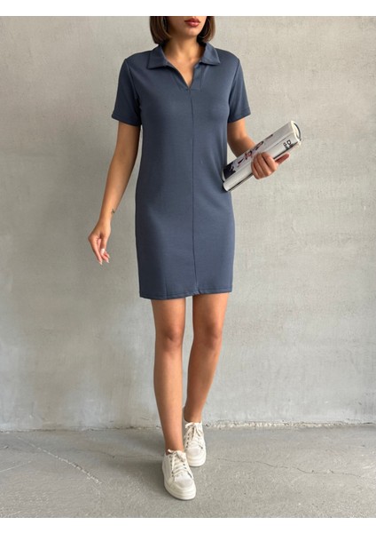 Kadın Polo Yaka Soft Touch Elbise