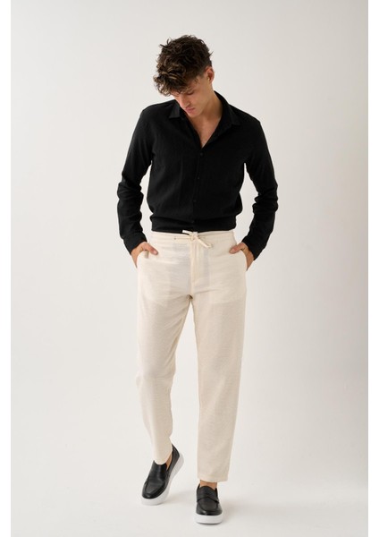 Smart Casual Dokulu Pantolon